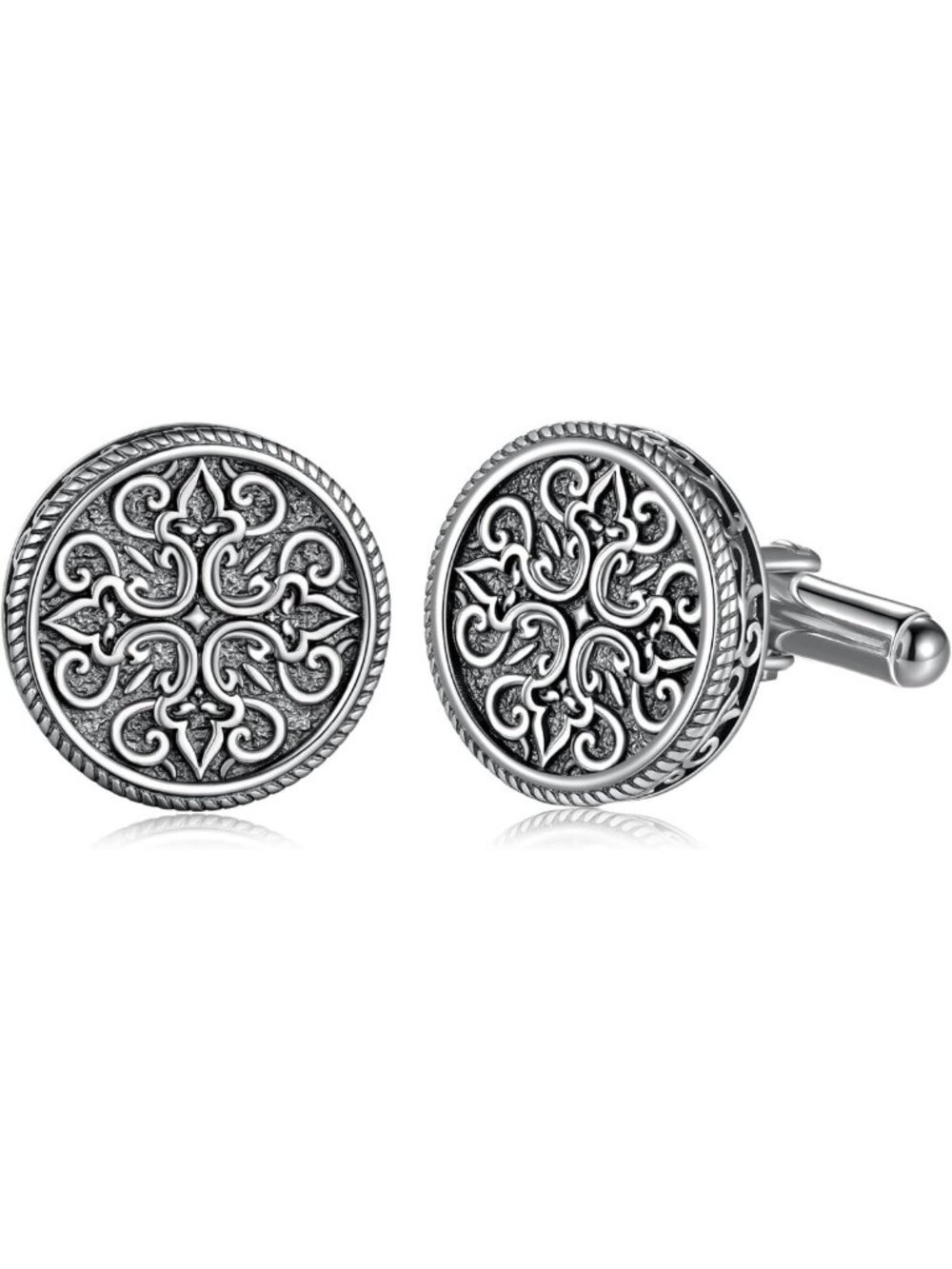 Vintage Sterling Silver Cross Cufflinks for Men - Elegant Tuxedo Accessories